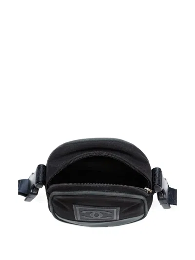 Pre-owned Chanel 2003-2004 Cc-mark Sport Line Shoulder Bag In Black