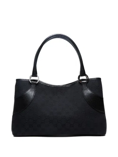 Pre-owned Gucci 2000-2015 Gg Canvas Handbag In Black