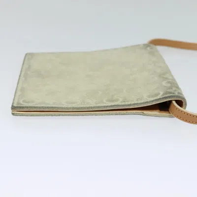 Pre-owned Celine Céline Macadam Grey Suede Wallet  ()