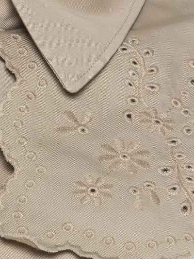 Pre-owned Valentino Double-breasted Cotton Coat In Neutral
