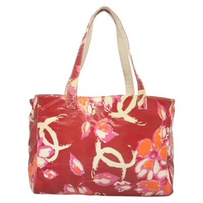 Pre-owned Chanel Coco Mark Red Patent Leather Tote Bag ()