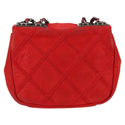 Pre-owned Chanel Flap Bag Red Leather Shoulder Bag ()