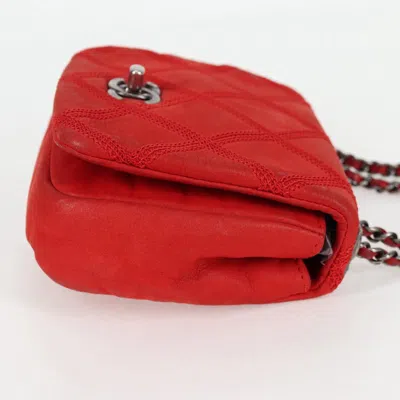 Pre-owned Chanel Flap Bag Red Leather Shoulder Bag ()