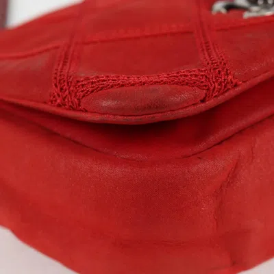 Pre-owned Chanel Flap Bag Red Leather Shoulder Bag ()