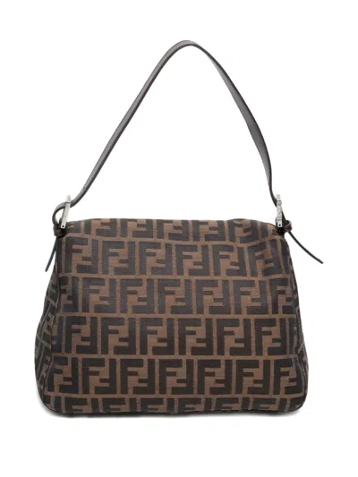 Pre-owned Fendi 1990-2000 Mamma Baguette Shoulder Bag In Brown