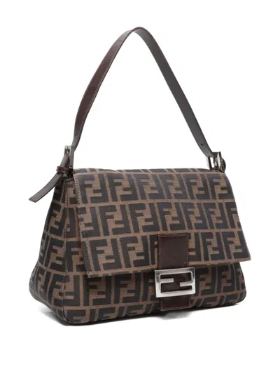 Pre-owned Fendi 1990-2000 Mamma Baguette Shoulder Bag In Brown