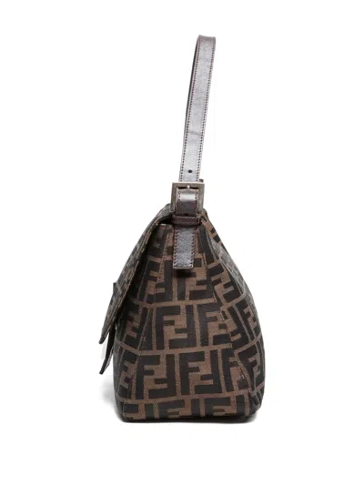 Pre-owned Fendi 1990-2000 Mamma Baguette Shoulder Bag In Brown
