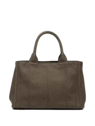 Pre-owned Prada 2010-2020s Canapa Handbag In Green