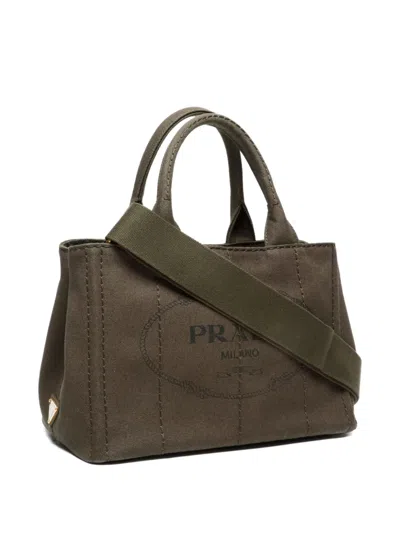 Pre-owned Prada 2010-2020s Canapa Handbag In Green