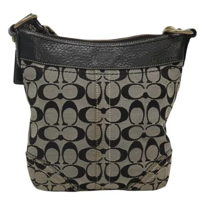 Pre-owned Coach Signature Beige Canvas Shoulder Bag ()