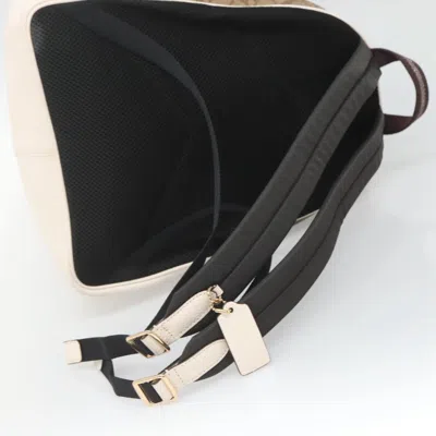 Pre-owned Coach Signature Beige Canvas Backpack Bag ()