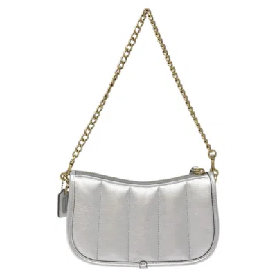 Pre-owned Coach Swinger Silver Leather Shoulder Bag ()
