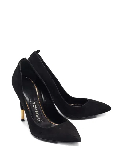 Pre-owned Tom Ford 100mm Suede Pumps In Black