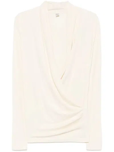 Totême Beige Overlapped Jersey Top