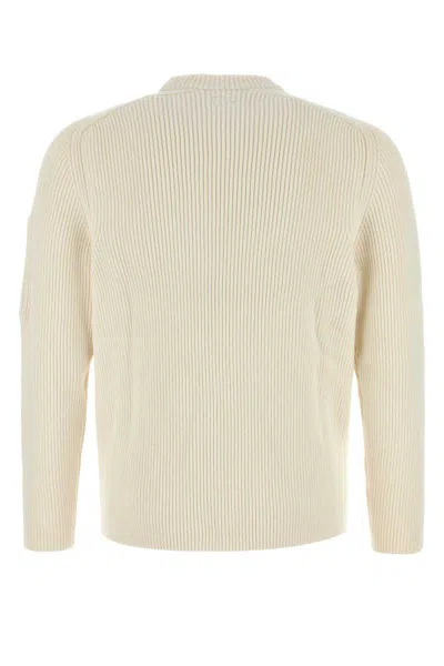 C.p. Company C.p.company White Cotton Blend Sweater In Neutral