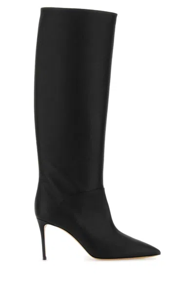 Casadei Leather Knee Length Boots With Stiletto Heel In Black