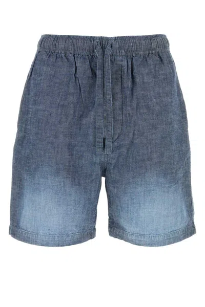 Loewe Bermuda Shorts With Back Pockets And Elastic Waistband In Blue