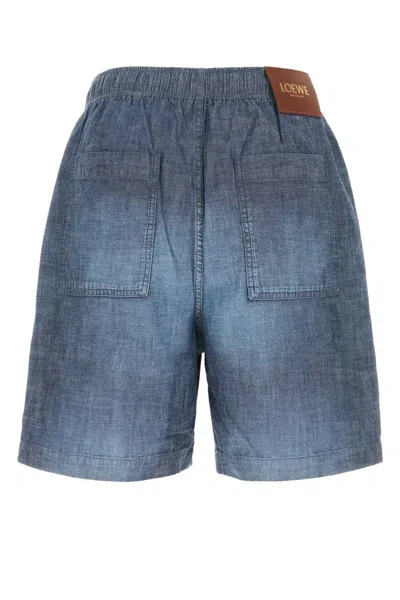 Loewe Bermuda Shorts With Back Pockets And Elastic Waistband In Blue