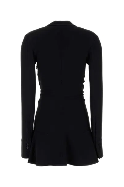 Attico Mini Dress With Deep V-neck In Black