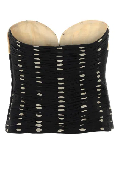 Valentino Garavani Plusdepois Print Chiffon Top In Black