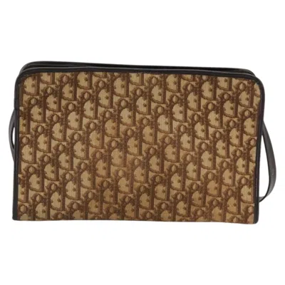 Pre-owned Dior Trotter Canvas Shoulder Bag Gold Canvas Shoulder Bag ()