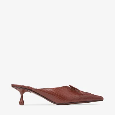 Jimmy Choo Scarlett 50 Leather Snake-print Mules