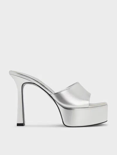 Charles & Keith - Metallic High-heel Platform Mules