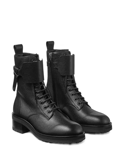 Jimmy Choo Rosabel Leather Lace-up Combat Boots Shoes In Multi