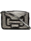 PIERRE HARDY PIERRE HARDY STRIPED SATCHEL - BLACK,HV61CALFPATENTCALF11716103