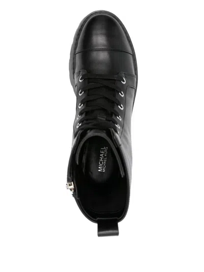 Michael Kors Blake Bootie Combat Boots In Black Leather