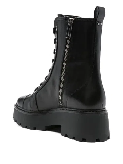 Michael Kors Blake Bootie Combat Boots In Black Leather