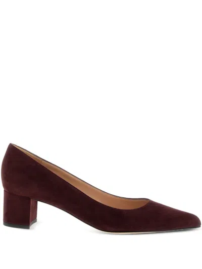 Gianvito Rossi Pointed Toe Block Heel Suede Pumps