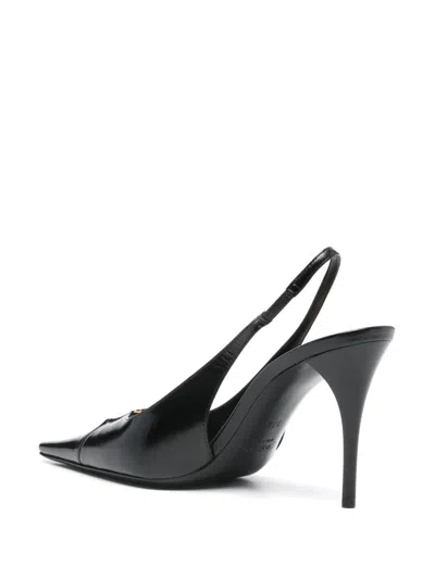 Saint Laurent Babylone Breteuil Open Back Pump In Smooth Leather In Black