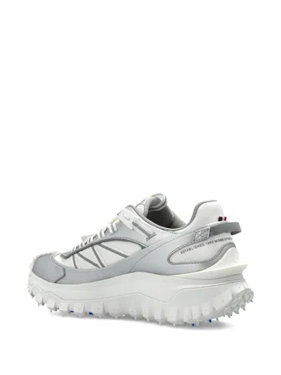 Moncler Two-tone Fabric And Leather Trailgrip Sneakers In Silver