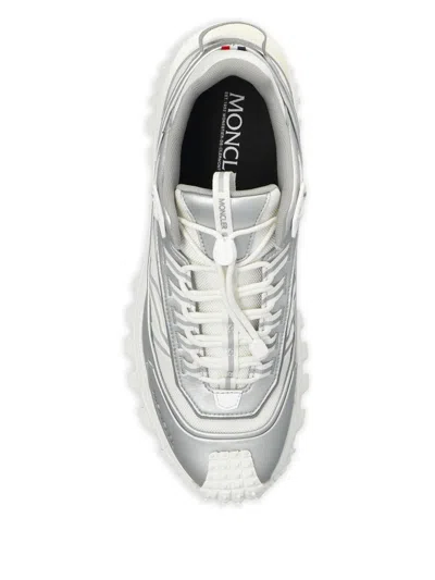 Moncler Two-tone Fabric And Leather Trailgrip Sneakers In Silver