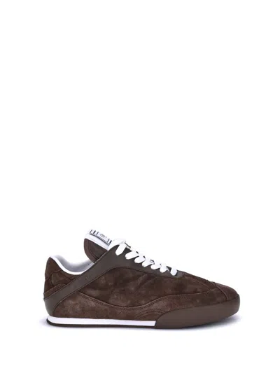 Chloé Kick Leather-trimmed Quilted Suede Sneakers In Brown