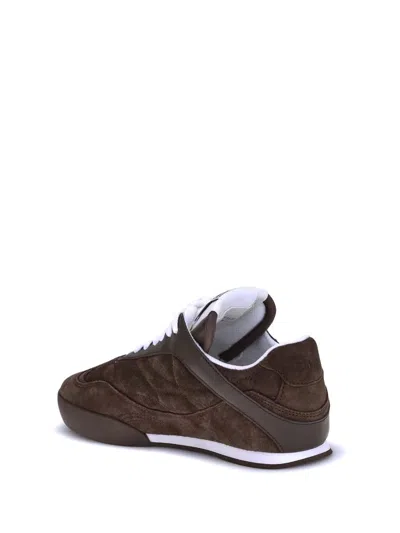 Chloé Kick Leather-trimmed Quilted Suede Sneakers In Brown