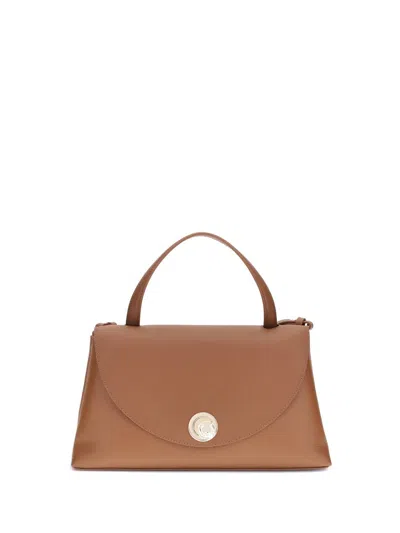 Coccinelle Curved Top Handbag With Circular Detail And Detachable Shoulder Strap