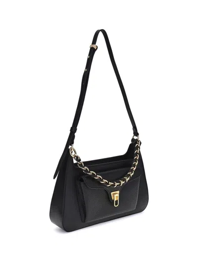 Coccinelle Beat Chain-trimmed Shoulder Bag In Black