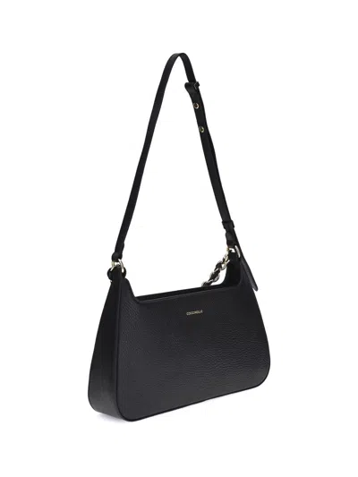 Coccinelle Beat Chain-trimmed Shoulder Bag In Black