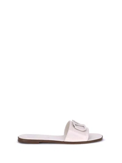 Valentino Patent Leathe Vlogo Slide Sandals