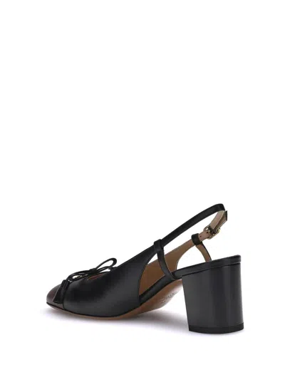 Valentino Valet Du Roi Vlogo Leather Slingback Pumps In Black