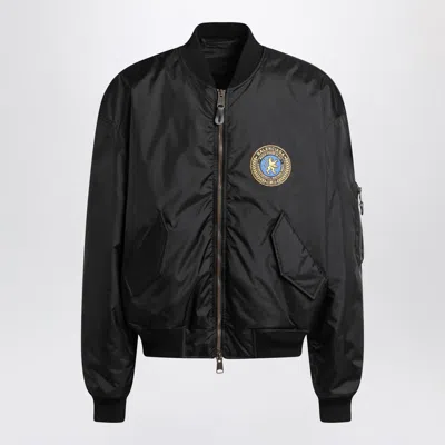 Balenciaga Men Bomber Jacket With Logo In Black