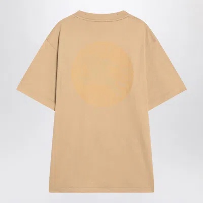 Burberry Beige Short-sleeved T-shirt With Ekd Print In Brown