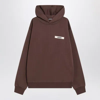 Jacquemus Le Hoodie Gros Grain In Brown