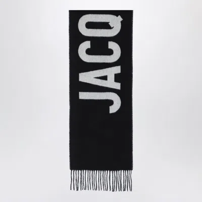 Jacquemus Brushed Finish Fringe Detailing Wraparound Scarf In Black