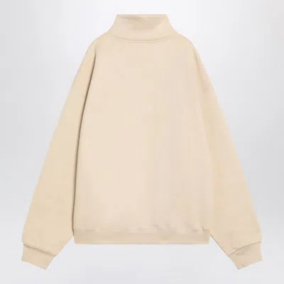 Jacquemus Beige Cotton Zip-up Sweatshirt Men In Neutral