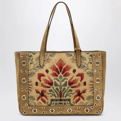 Valentino Medium Tote Bag Nellcote Jacquard Fabric In Multi