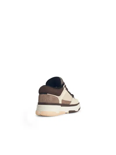 Amiri Brown Low Top Sneakers With Logo Detail On The Side And Mesh Panels In Suede Man