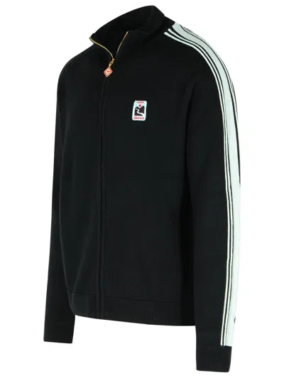Casablanca Merino Wool Sweatshirt With Logo In Black